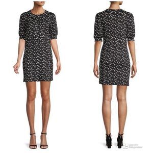 SOCIALITE Women's Black Puff Sleeves mini Tee Dress